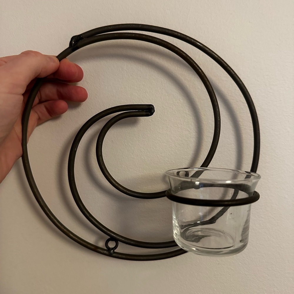 Spiral Metal Wall Candle Holder